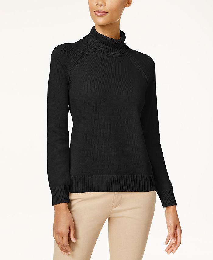 Karen Scott Petite Cotton Turtleneck Sweater, Created for Macy's ...