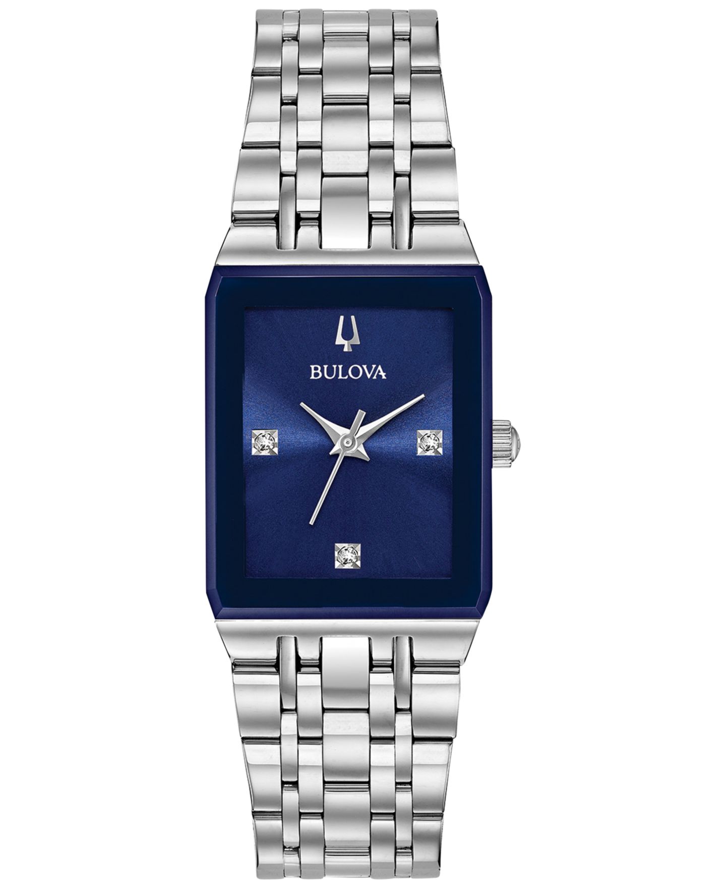 Женские часы Bulova Futuro Diamond-Accent Stainless Steel Bracelet Watch 21x32mm — фото 1