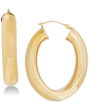 image of Polished Flex Tube Hoop Earrings in 14k Gold