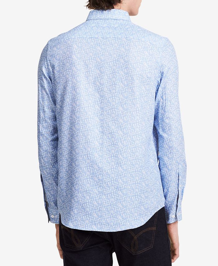 Calvin Klein Men's Crosshatch Roll-Up Shirt - Macy's