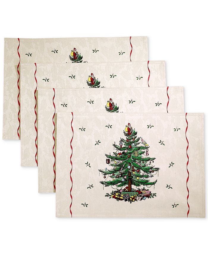 Spode Christmas Tree Set of 4 Placemats, Created for Macy's - Macy's