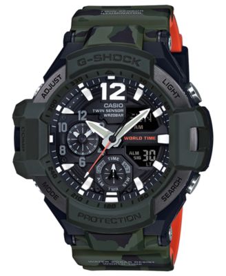 G-Shock - Men's Analog-Digital Master of G Green Resin Strap Watch 52mm