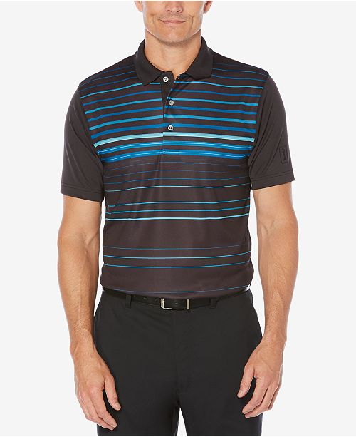PGA TOUR Men's Slim Fit Striped Golf Polo & Reviews - Polos - Men - Macy's