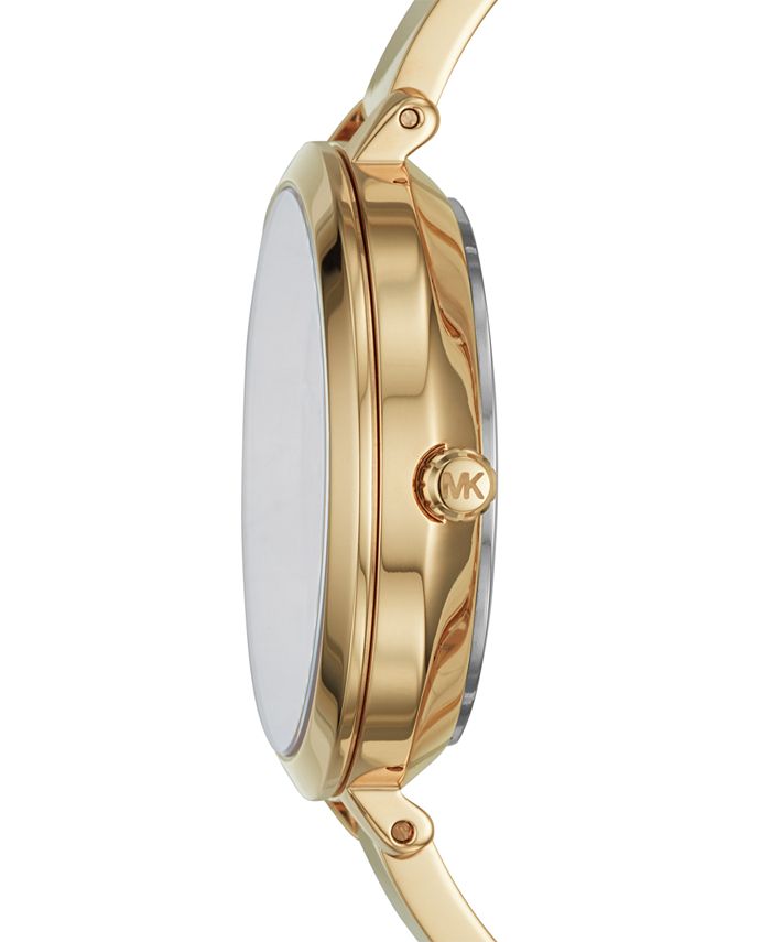 Michael Kors Women's Jaryn Gold-Tone Stainless Steel Bracelet Watch ...