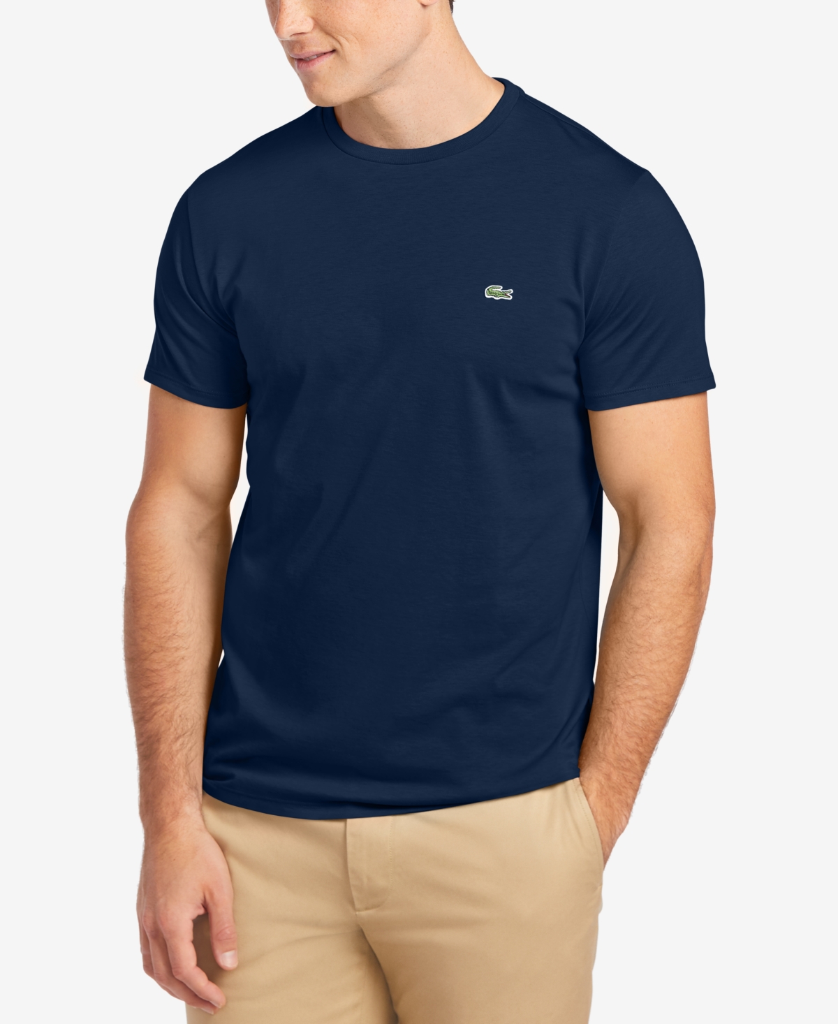 Lacoste Men's Classic Crew Neck Soft Pima Cotton T-shirt In Blue
