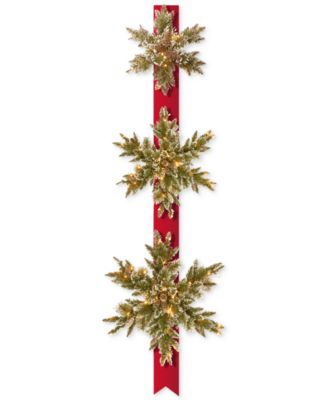 National Tree Company - Triple Snowflake Door D&eacute;cor Piece With 100 Battery-Operated Twinkle LED Lights