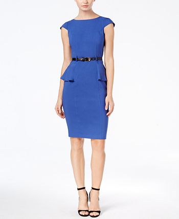 XOXO - Junions' Cap-Sleeve Peplum Sheath Dress