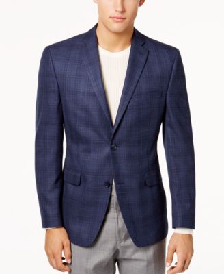 Alfani Alfani Men's Slim-Fit Blue Plaid Sport Coat, Created for
