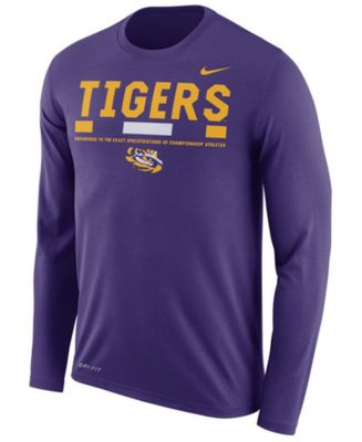 Nike Men's LSU Tigers Legend Sideline Long Sleeve T-Shirt - Macy's