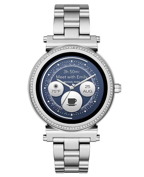 michael kors access sofie silvertone touchscreen smart watch