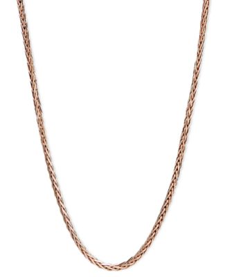 14k Rose Gold Necklace, 20" Wheat Chain (9/10mm)