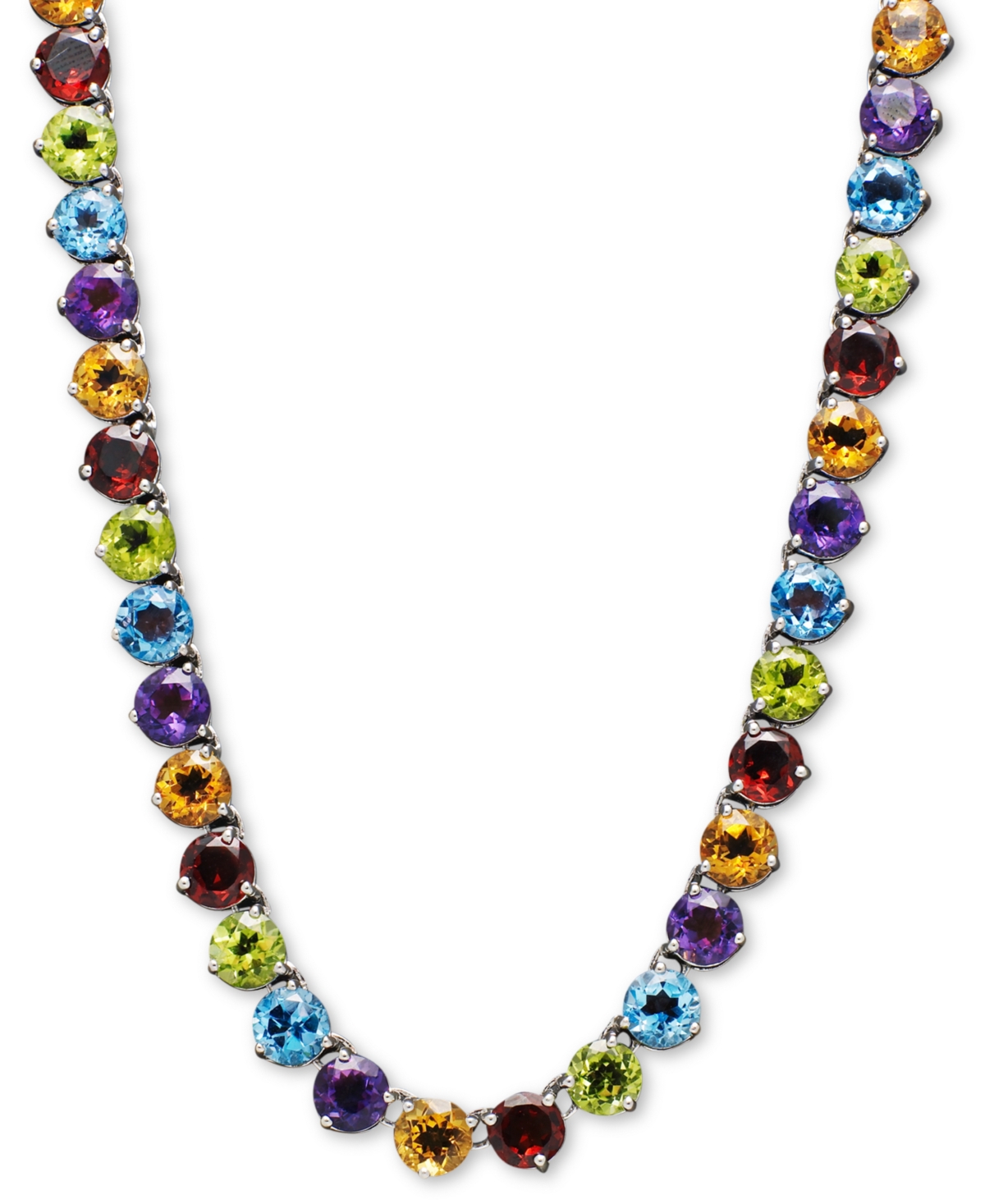 Amethyst Necklace (30 ct. t.w.) in Sterling Silver (Also Available in Peridot, Blue Topaz, Garnet &Stone) - Multi