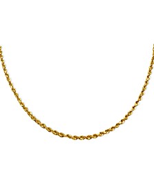 24" Diamond Cut Rope Chain Necklace (3mm) in 14k Gold