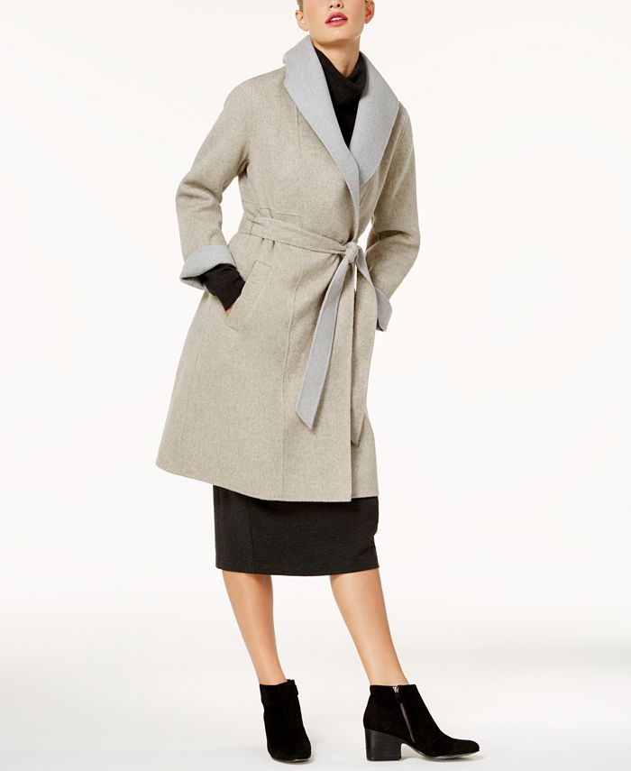 Eileen Fisher Wool-Blend Shawl-Collar Coat & Reviews - Coats & Jackets ...
