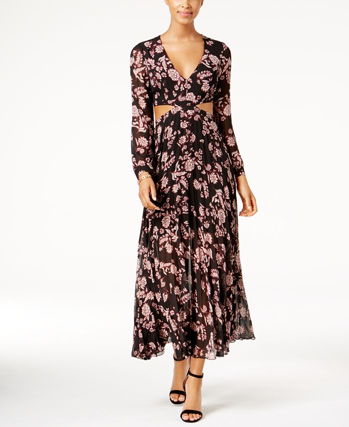 Bardot Floral-Print Cutout Maxi Dress - Macy's