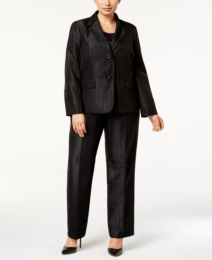 Le Suit Plus Size Single-Button Pantsuit - Macy's