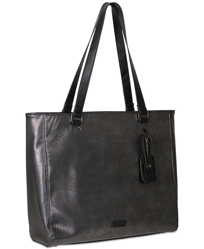 Kenneth Cole Reaction Tote-ally Silver Faux-Leather Tote - Macy's