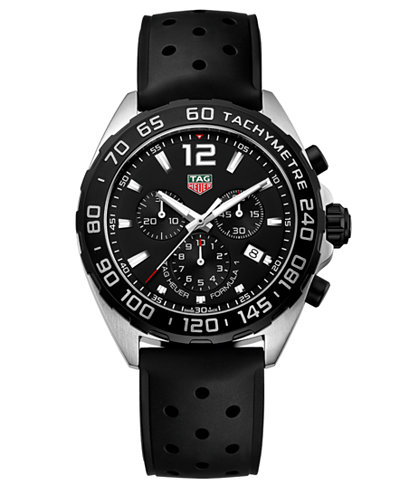 TAG Heuer Men's Formula 1 Chronograph Black Rubber Strap Watch 43mm