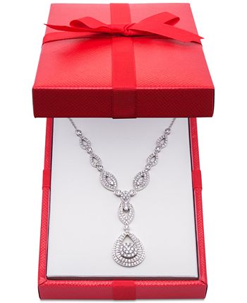 Wrapped in Love - Diamond Double Drop Pendant Necklace in 14k White Gold or 14k Yellow Gold (1-1/2 ct. t.w.)