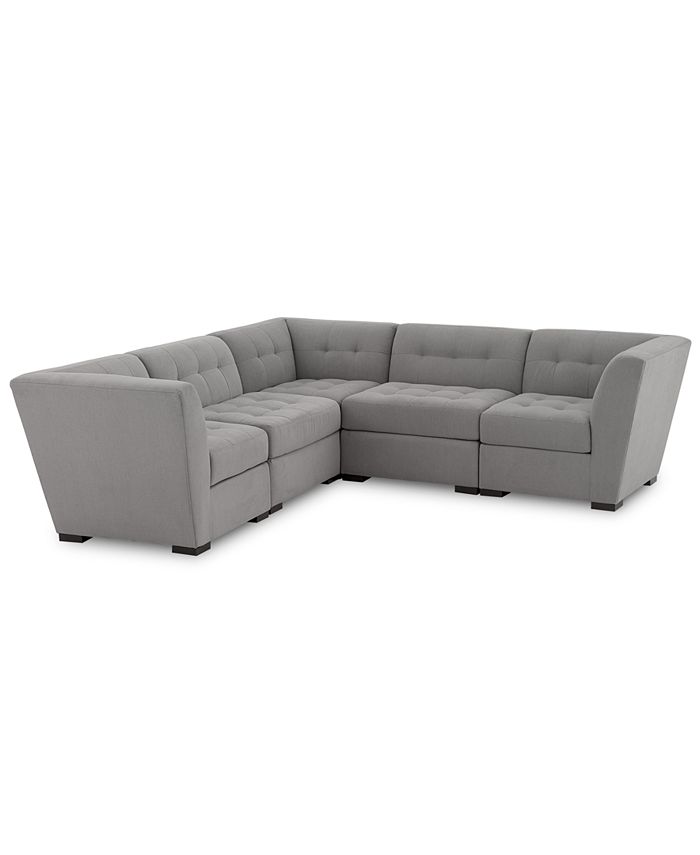 Furniture Roxanne II Performance Fabric 5Pc. "L" Modular Sofa, Created