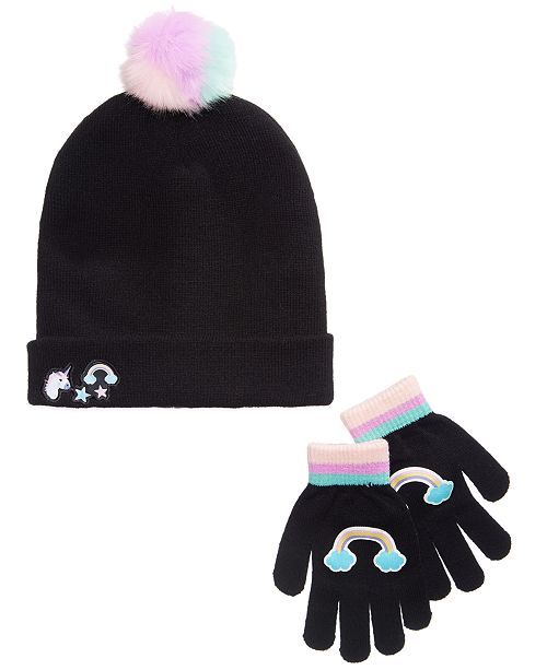 Berkshire 2 Pc Unicorn Hat Gloves Set Little Girls Big Girls