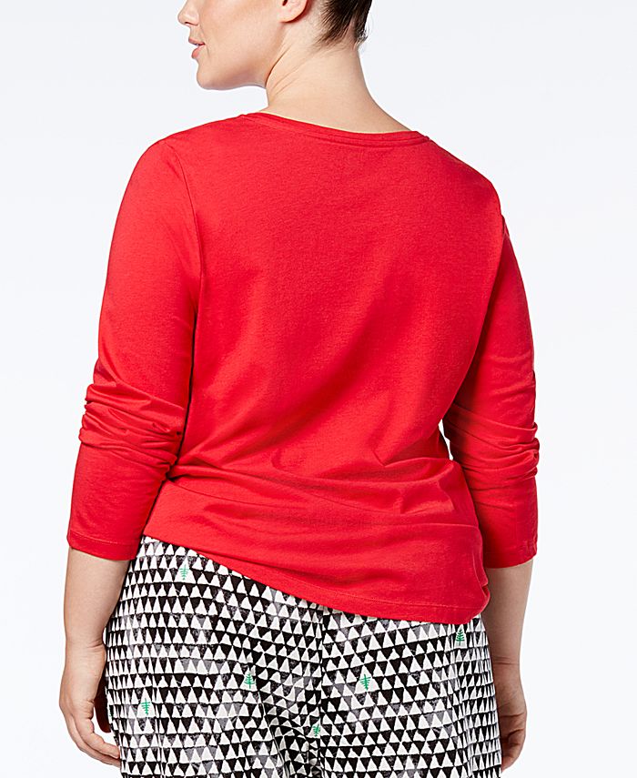 Hue Plus Size VNeck Pajama TShirt Macy's