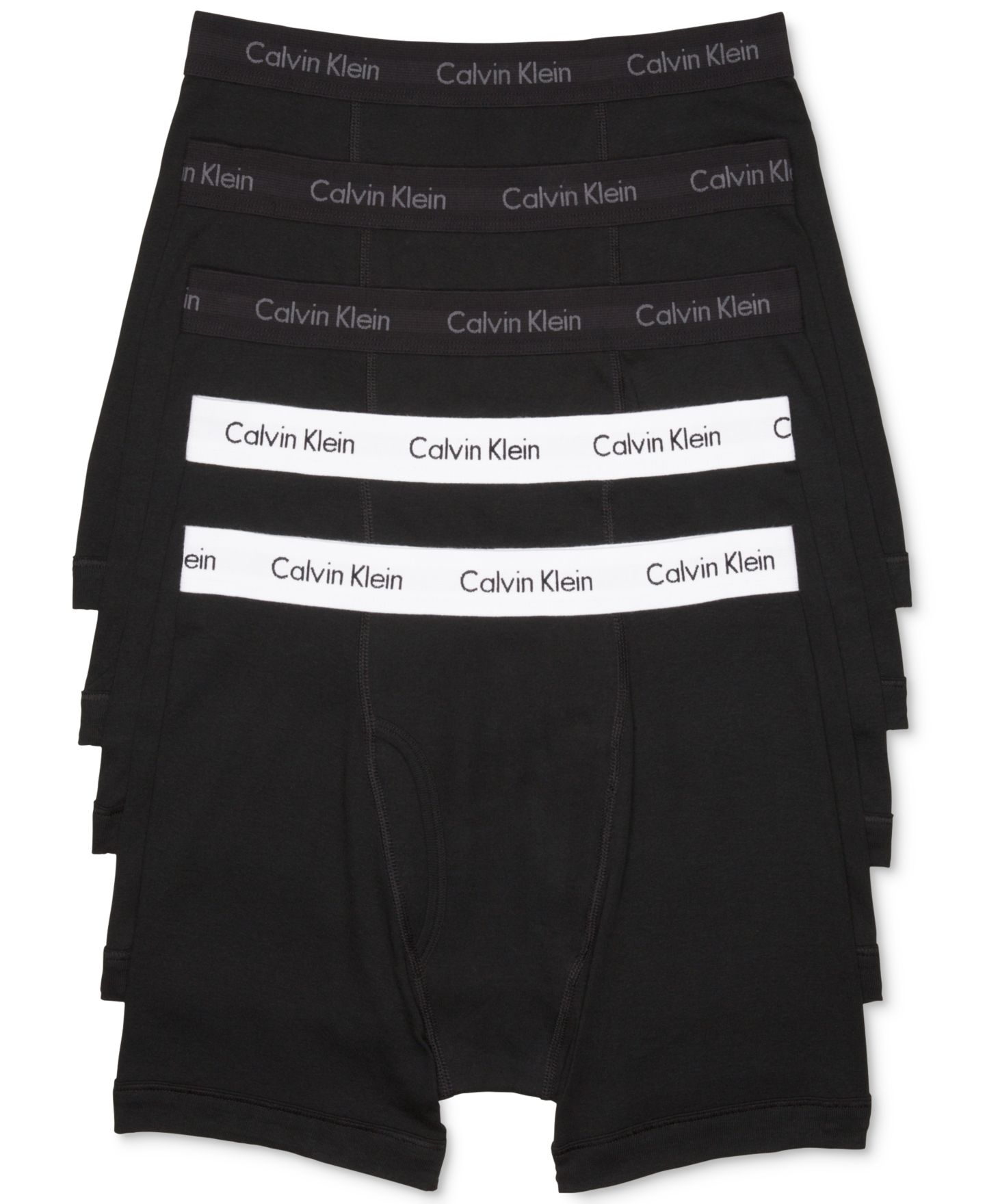 Трусы-боксеры Classic для мужчин, хлопок, 5 шт. — Calvin Klein, цвет: Чёрный / Белый — фото 1
