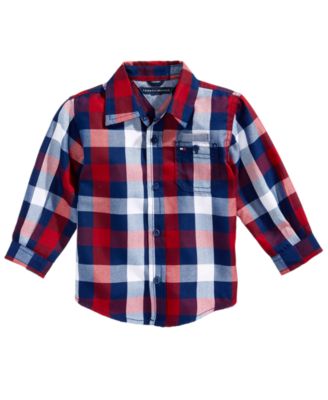 baby boy blue plaid shirt