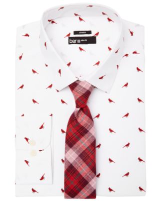Cardinal-Print Dress Shirt \u0026 Plaid Tie 