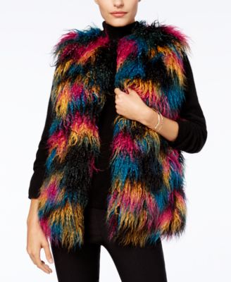 I.N.C. Multicolor Faux Fur Vest Created for Macy s Macy s