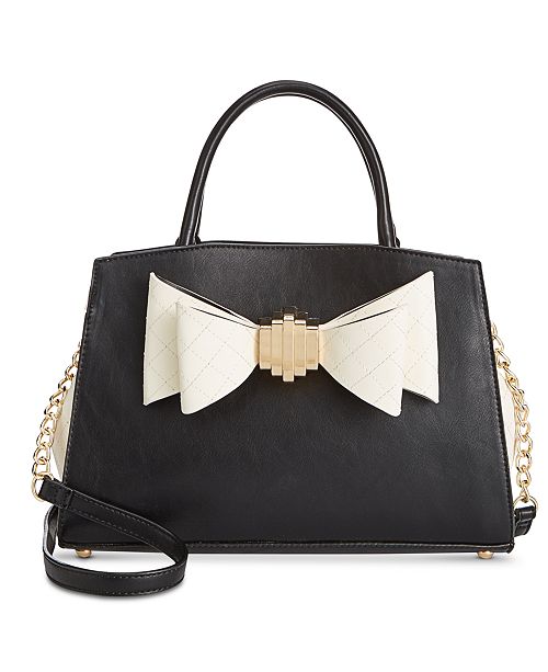 Betsey Johnson Quilted Bow Medium Satchel, Created for Macy's