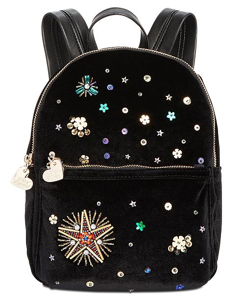 Betsey Johnson Velvet Small Backpack & Reviews Handbags & Accessories