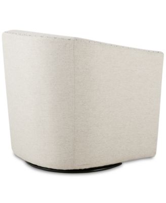 Tyler 30.5"H Upholstered Swivel Barrel Chair with Nailheads
