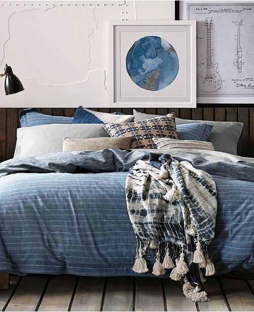 Tommy Hilfiger Hilfiger Blues Railroad Stripe 2 Pc Twin Comforter