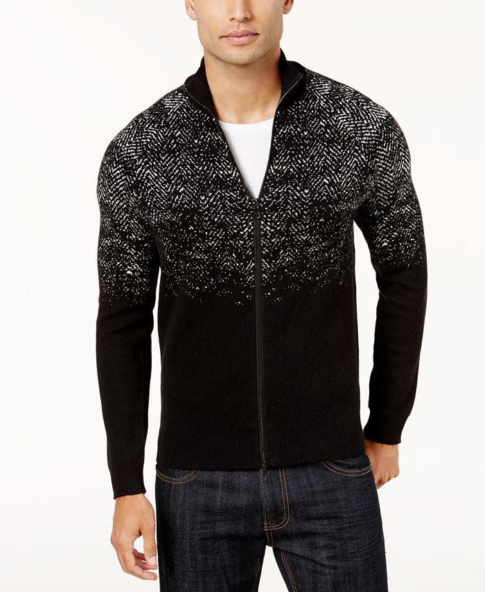 INC International Concepts I.N.C. Men's Two-Tone Zip Sweater, Created ...
