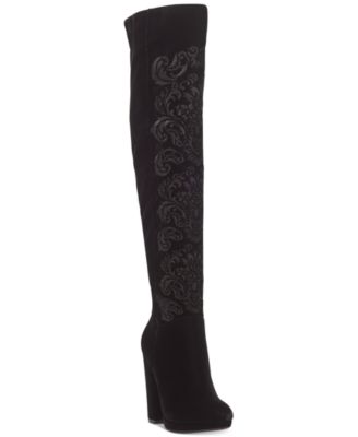 Jessica Simpson - Grizella Platform Velvet Over-The-Knee Boots