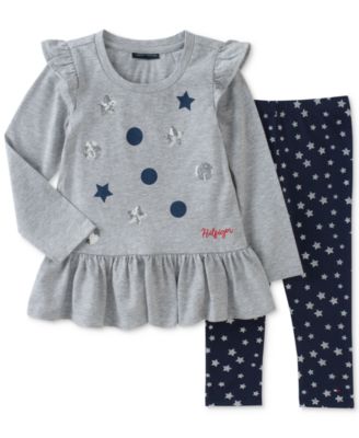 Tommy Hilfiger - 2-Pc. Peplum Tunic & Star-Print Leggings Set, Baby Girls (0-24 months)