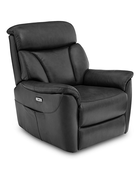 Furniture Brycin Leather Power Recliner with USB Power Outlet & Reviews