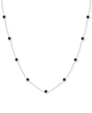 image of Onyx Station Necklace in Sterling Silver