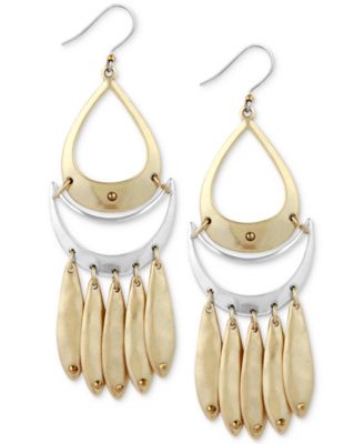Lucky Brand - Two-Tone Fringe Drop Earrings