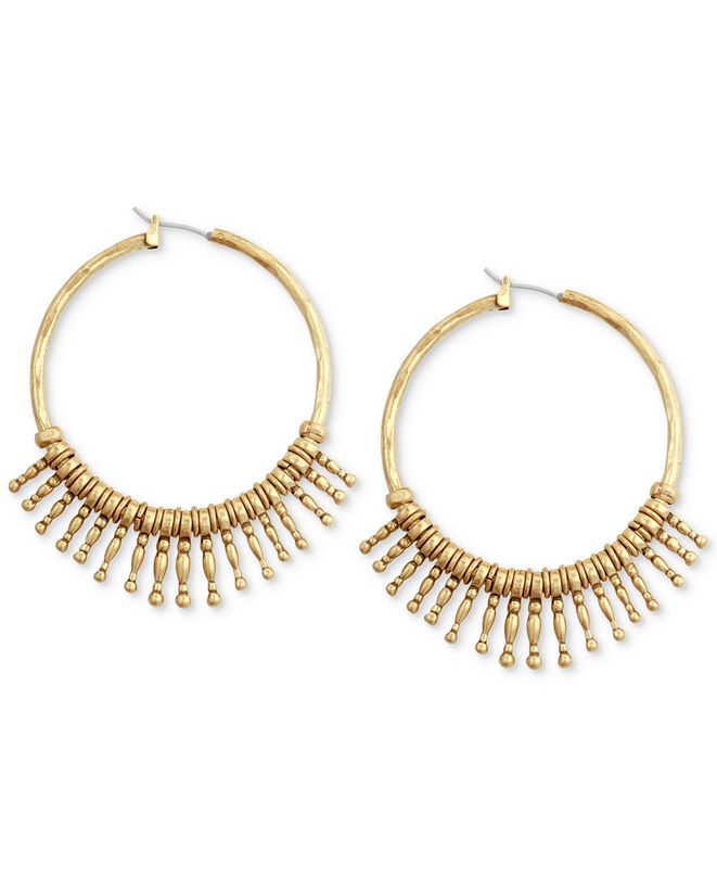 Lucky Brand Gold-Tone Sunburst Hoop Earrings & Reviews - Fashion ...