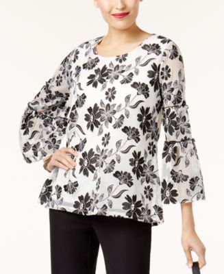 Alfani Embroidered Top, Created for Macy's - Macy's