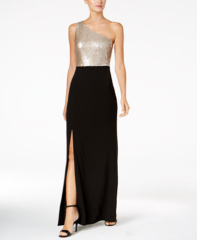 Calvin Klein One-Shoulder Column Gown - Dresses - Women - Macy&#39;s