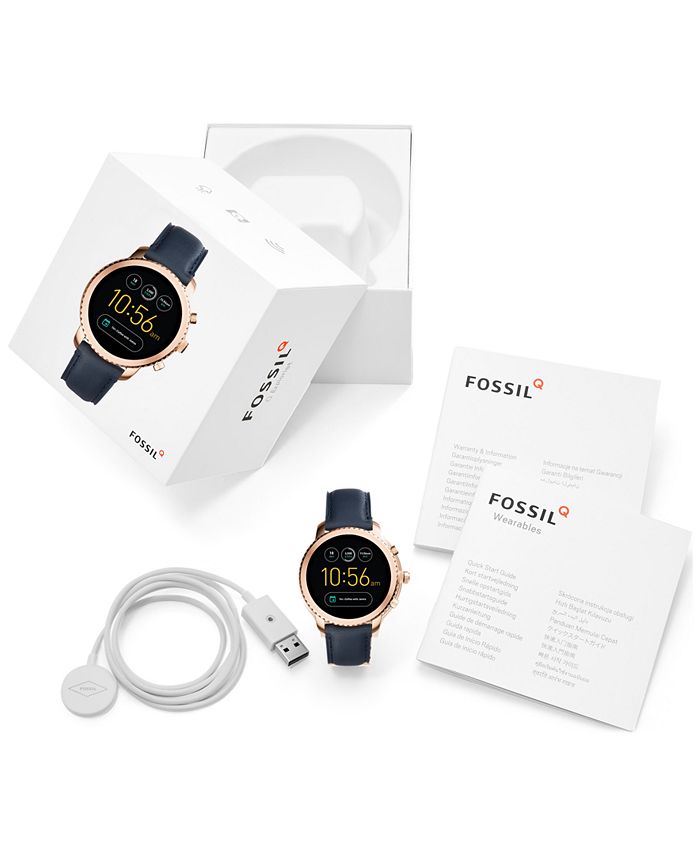 Fossil gen 3 smartwatch online q explorist navy leather