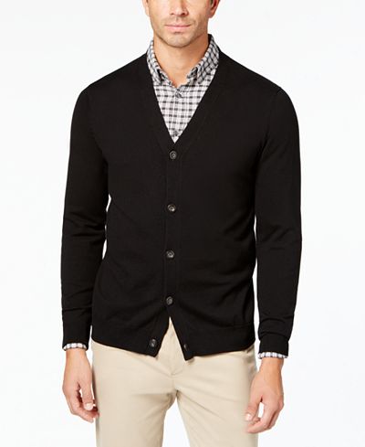 Club Room Men&#39;s Knit V-Neck Cardigan, Created for Macy&#39;s - Sweaters - Men - Macy&#39;s