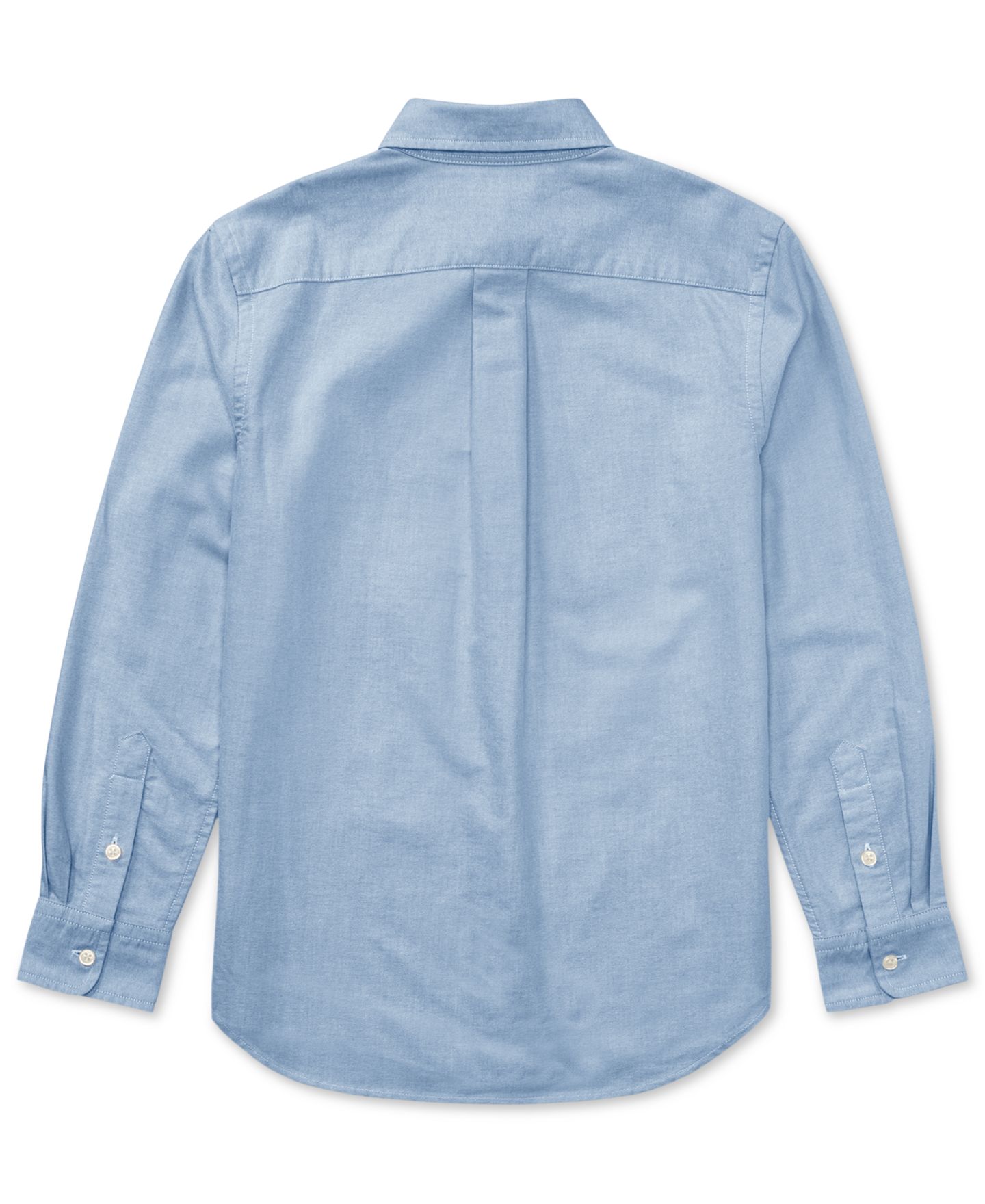 Рубашка Polo Ralph Lauren 8-20 Embroidered Pony Logo Cotton Oxford Shirt для мальчиков, цвет: Светлый синий — фото 5