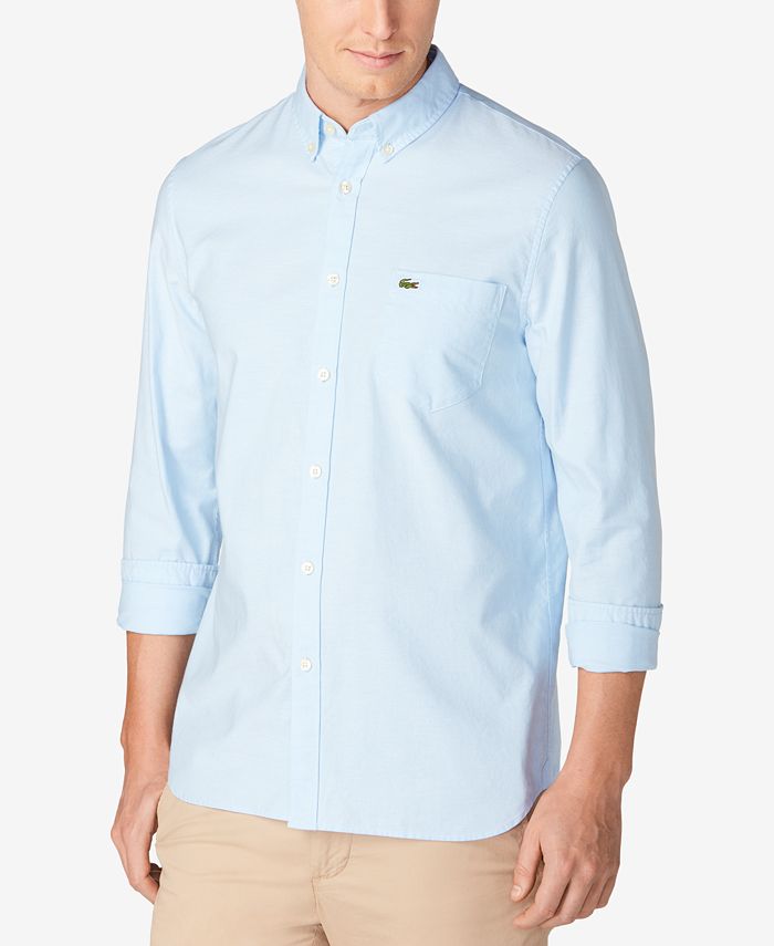 Lacoste Men's Solid Oxford Shirt - Macy's
