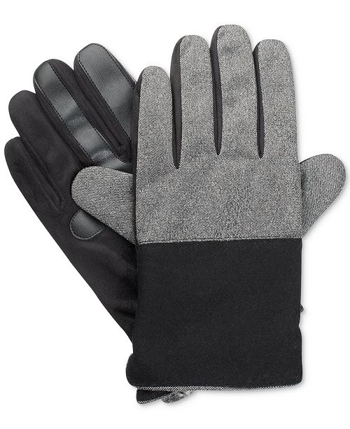 Isotoner Signature Isotoner Men S Mixed Media Smartouch Gloves