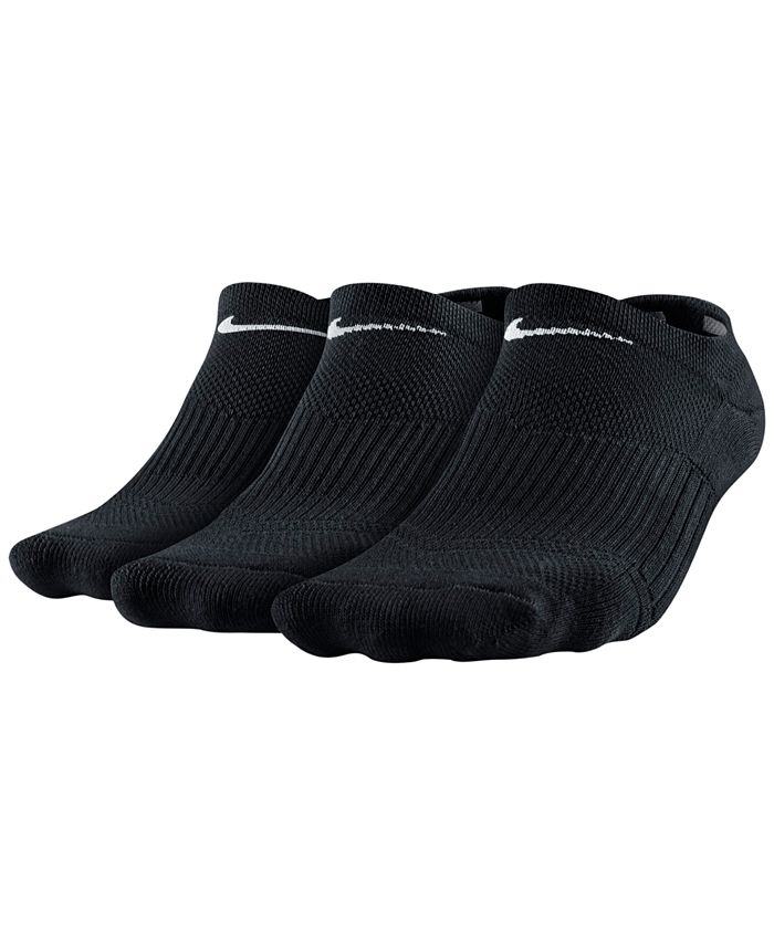 Nike 3-Pk. Performance Cushioned No-Show Training Socks - Macy's