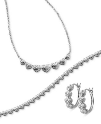 Macy's - Captured Heart Jewelry Collection 3-Piece Necklace, Bracelet and Earrings Set